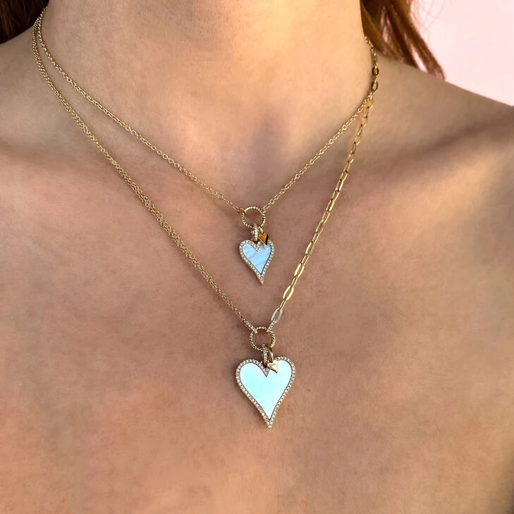 Shy Creation Kate 14k Yellow Gold Mother of Pearl Necklace